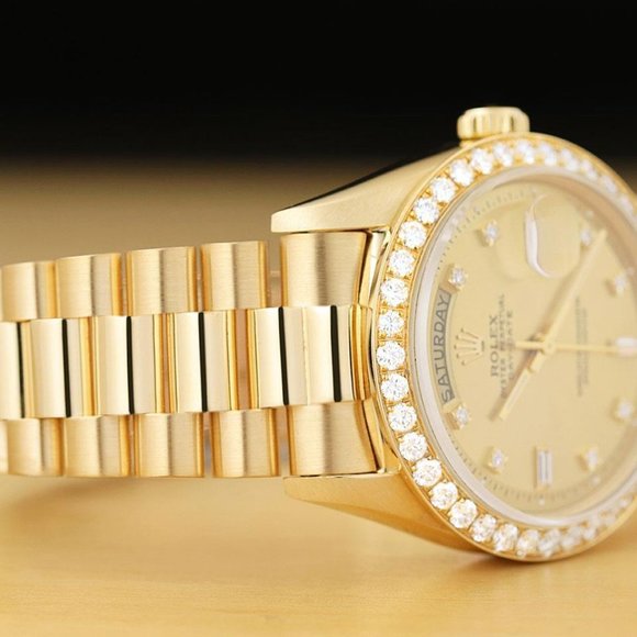 Rolex New Condition Men's President Date 18kt w/ genuine box and hang tag - Picture 5 of 9